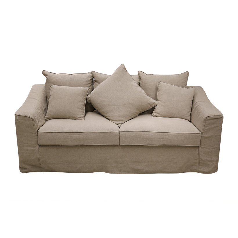 Sofa Vải 3 Chỗ Juno Lario 196 x 86 x 84 cm (Kem)