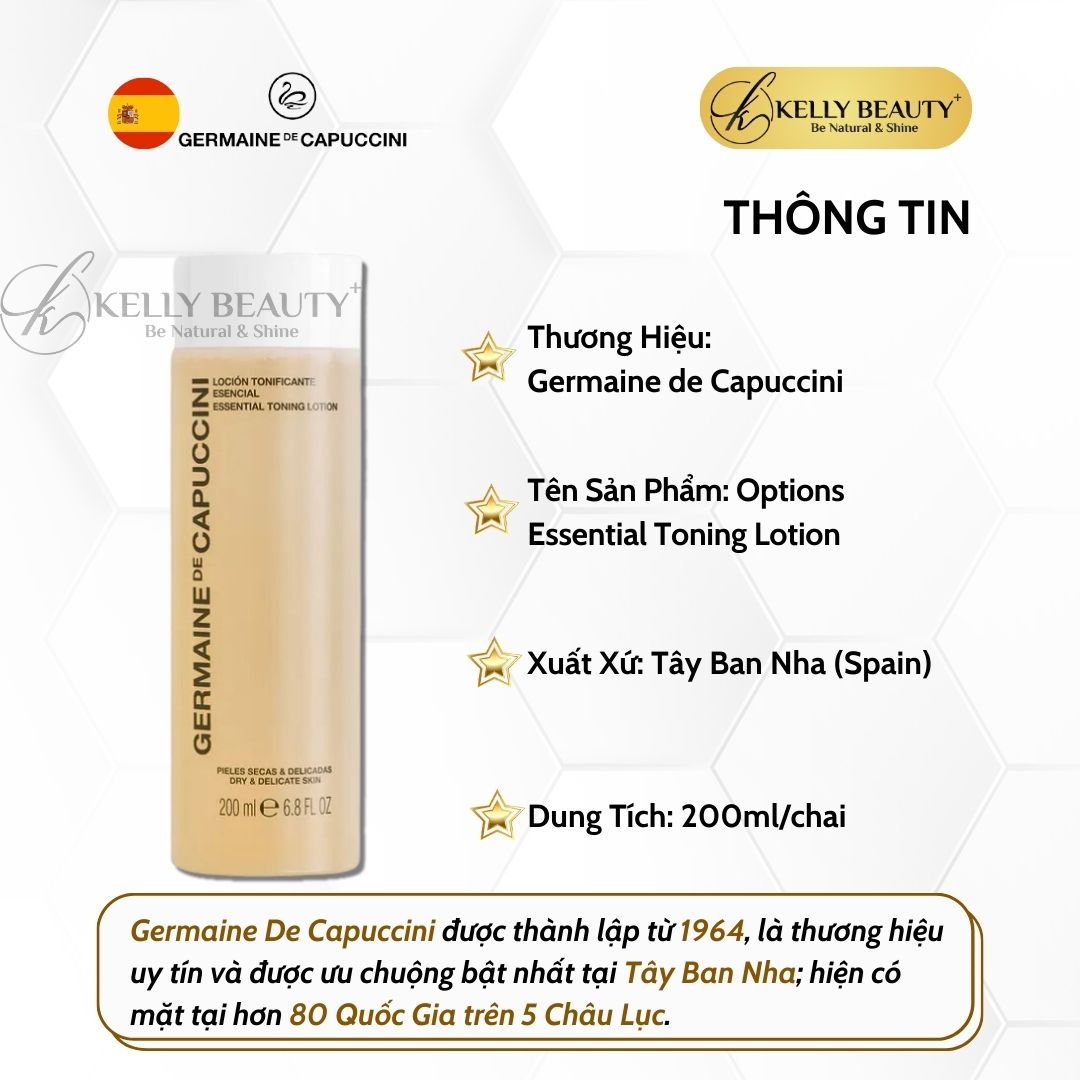 Nước Cân Bằng Cho Da Khô Germaine OPTIONS Essential Toning Lotion | Kelly Beauty