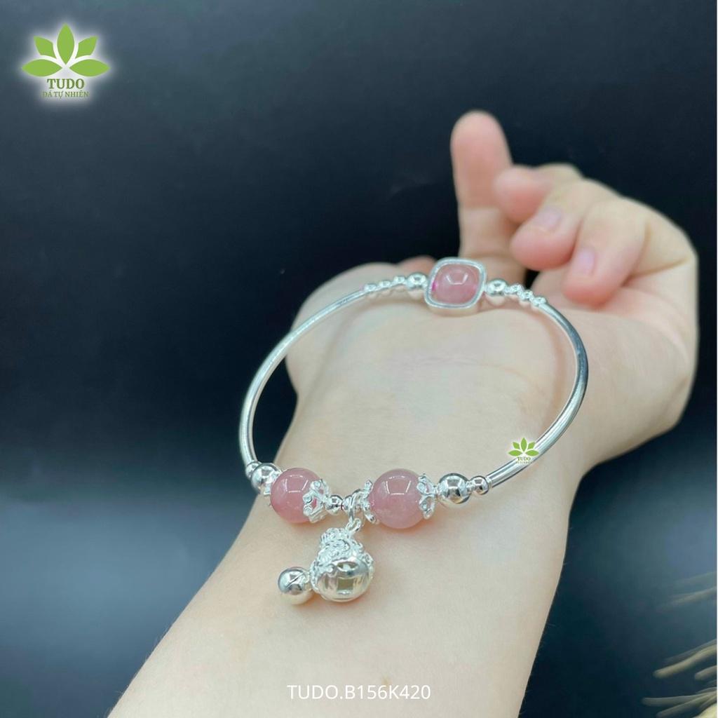 Vòng Tay Nữ Đẹp - Vòng Phong Thủy Mệnh Hỏa Thổ TUDO B156K420 VCBTADH VCBTAH Charm Bạc Túi Tiền Có Chuông - Tài Lộc