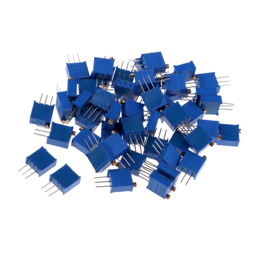 50 Pieces 3296W Precision Trimmer Potentiometer Variable Resistor 20K Ohm