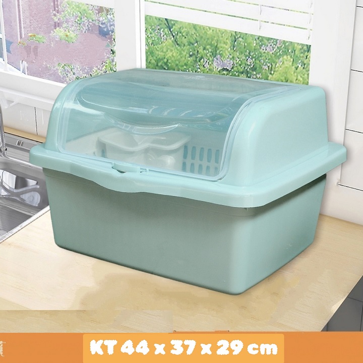 Rổ úp chén bát có nắp đậy gọn nhẹ ngăn bụi bẩn cao câp
