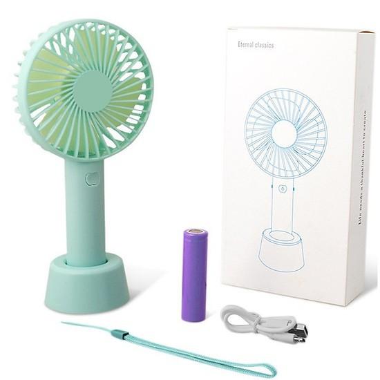 Quạt Tích Điện Mini Cầm Tay 3 Chế Độ Gió