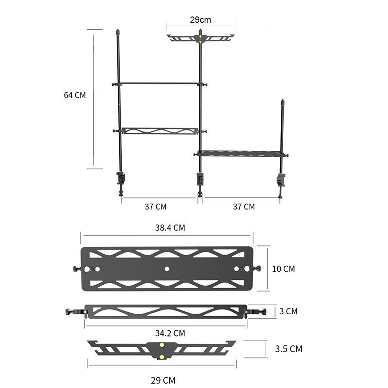 Camping Hanging Rack Camping Lantern Pole Cookware Hanging Rack for Hiking Fishing Camping Backpacking