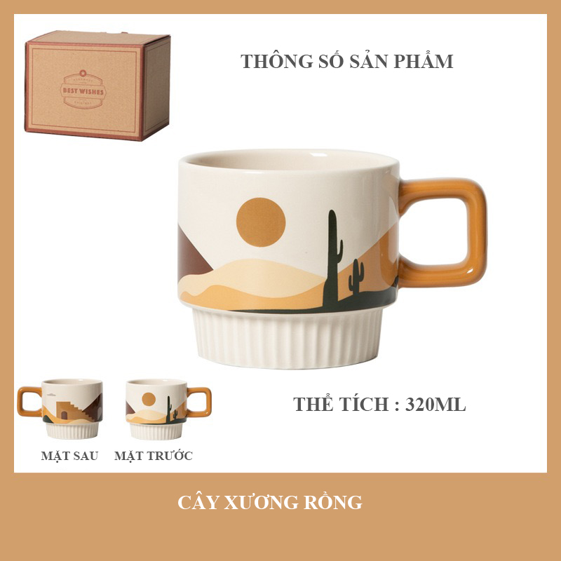 Ly Sứ Cao Cấp Uống Cà Phê Sang Trọng 320ml