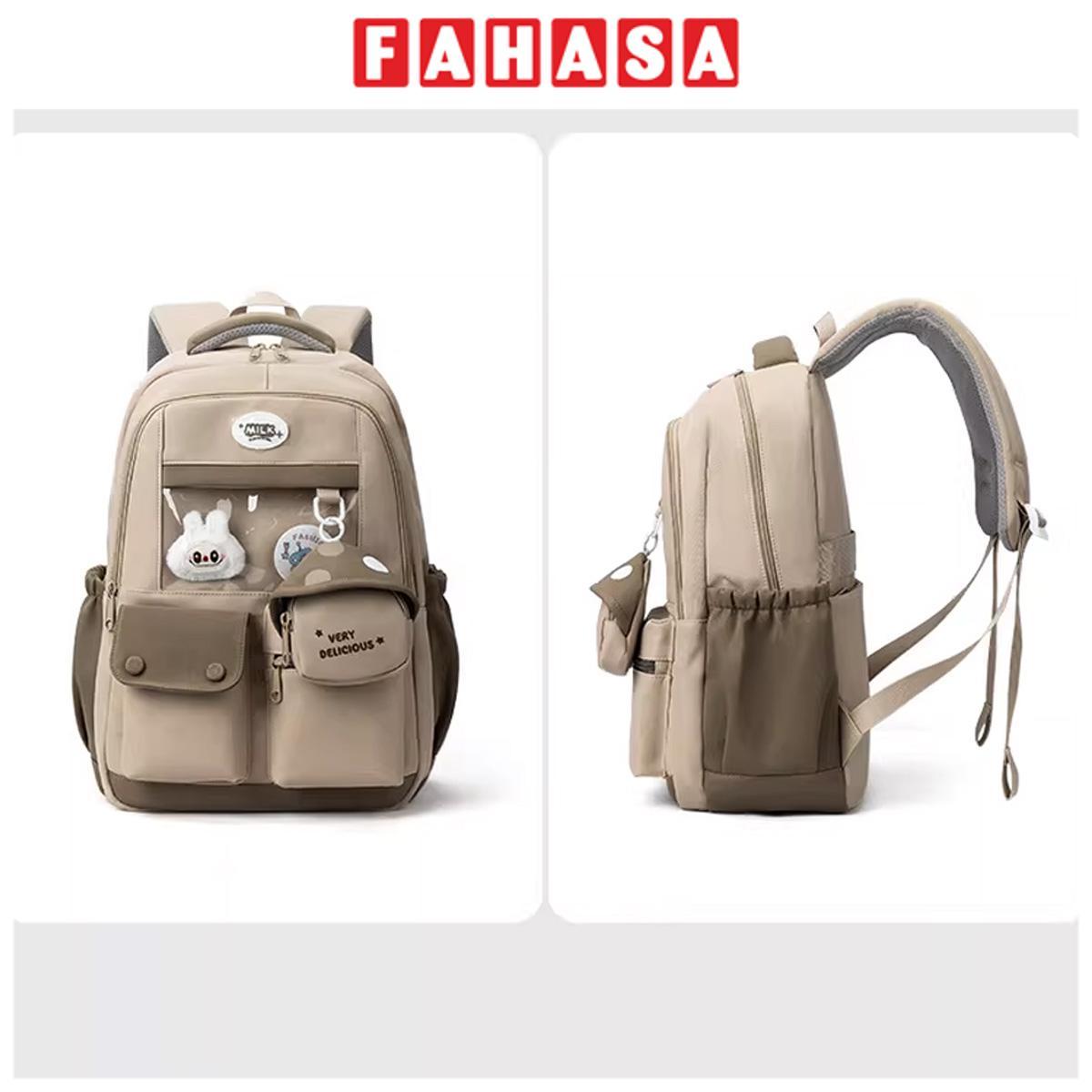 Ba Lô Thời Trang Kèm Huy Hiệu Hoạt Hình - Omaska 9628# - Màu Xanh Lá