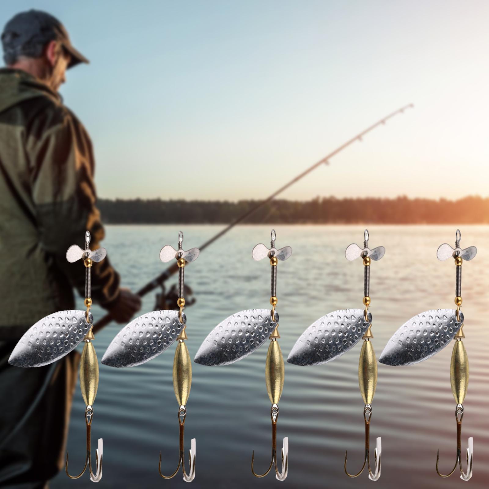 5Pcs Fishing Lures Rotary Baits, Fish Hooks Fishing Terminal Supplies, Catfish Hooks with Jig Hooks Fishing Hooks for Freshwater, Bass, Pond
