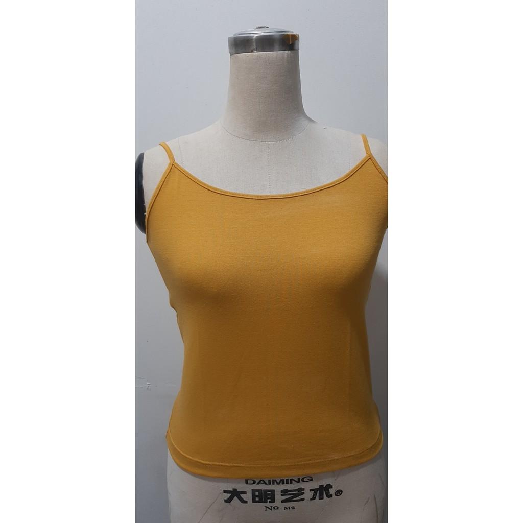 Áo 2 dây ren cổ- Sooyoung- Chất liệu Thun gân cotton co giãn thoải mái, Thấm hút mồ hôi