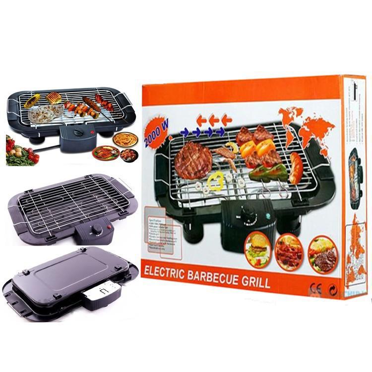 Bếp nướng điện không khói BBQ Electric Barbecue Grill 2000W có khay đựng dầu mỡ tháo lắp dễ dàng, an toàn, tiện lợi