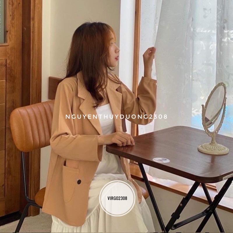 Áo blazer 1 lớp 4 cúc phong cách Hàn Quốc