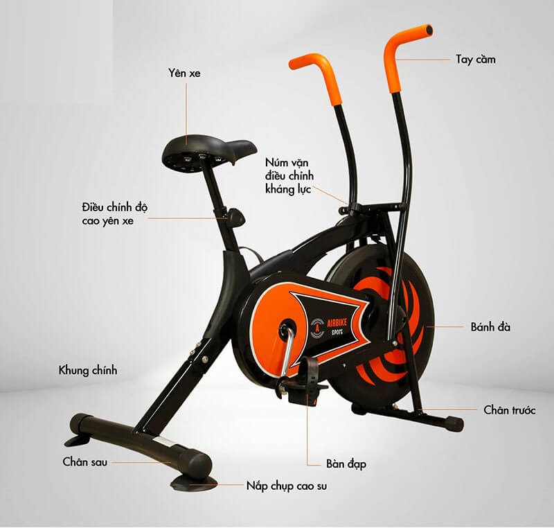 Xe Đạp Tập Thể Dục Airbike Sport. Xe Đạp Thể Dục Cho Người Lớn Tuổi. Mẫu Mới Có Đánh Tay.