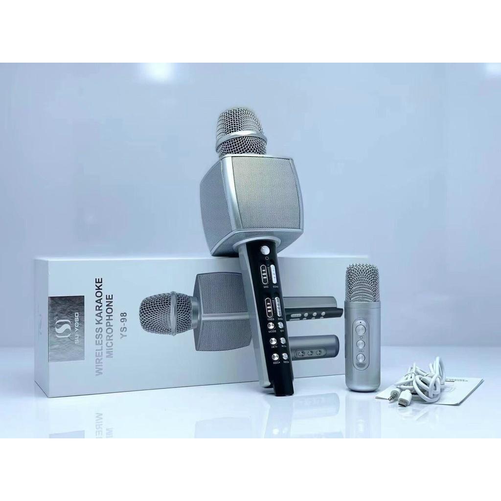 Combo 2 Micro Karaoke Bluetooth YS98 Song ca kèm loa không dây giả giọng nói -Kèm micro song ca - Hàng chính bh 12 tháng