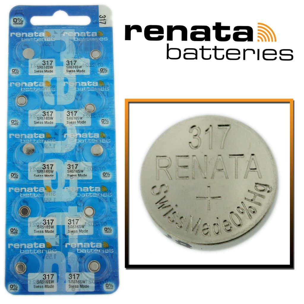 Pin đồng hồ Thụy Sỹ RENATA 317 / SR516SW oxide bạc Made in Swiss