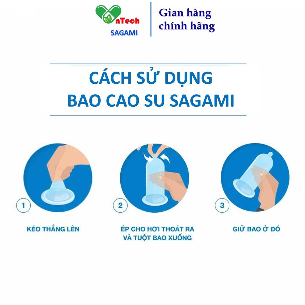 Bao cao su siêu mỏng kéo dài thời gian hương bạc hà Sagami xtreme Spearmint hộp 10 bao cao su