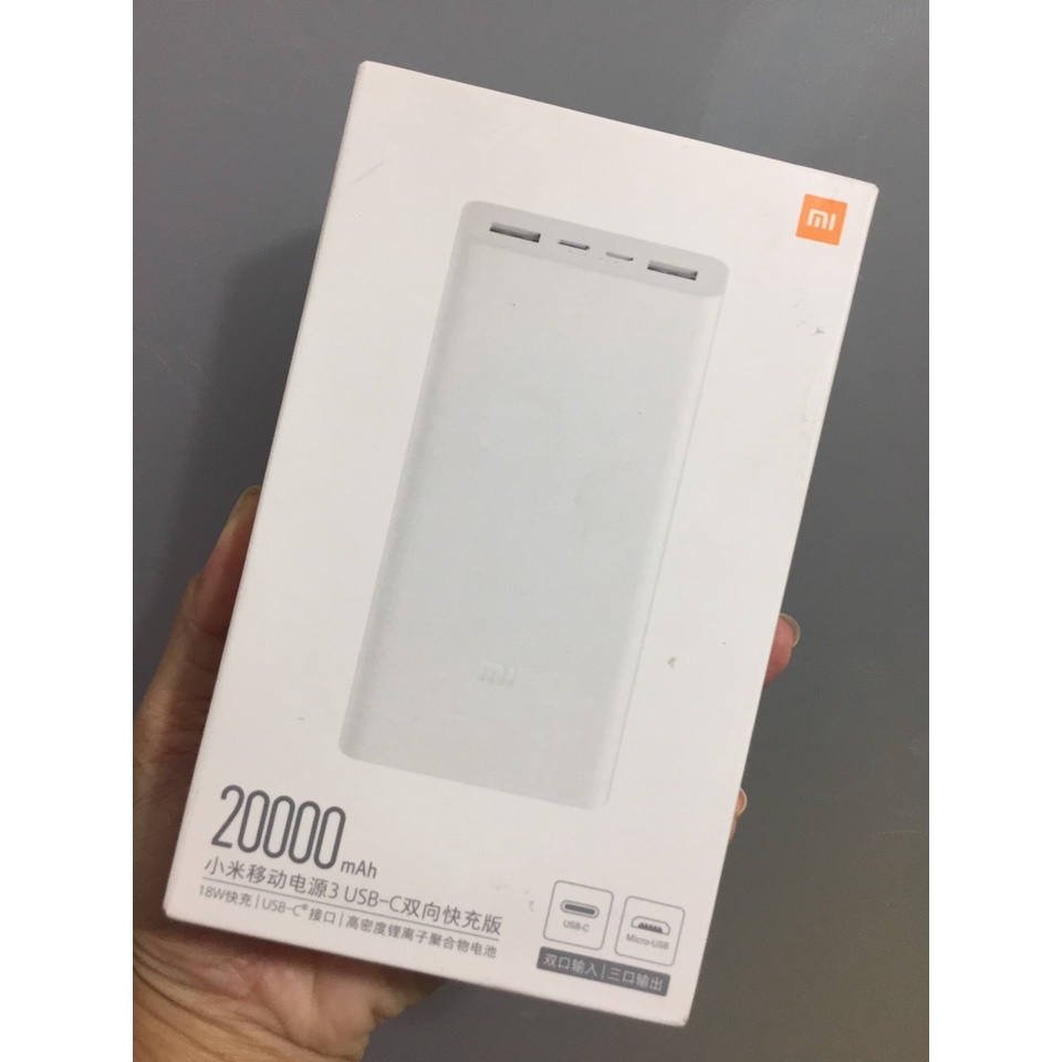 Pin dự phòng 20.000mAh Xiaomi PLM18ZM GEN3 (VER 2019) 3 cổng sạc _ Hàng chính hãng