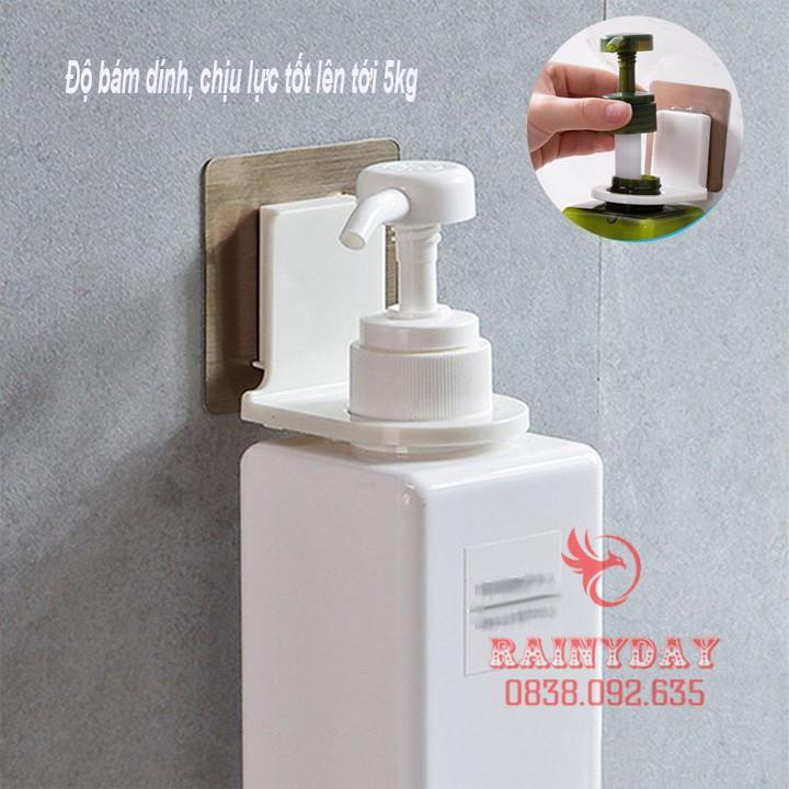 Giá móc treo cổ chai lọ nước rửa tay dầu gội đầu sữa tắm xà phòng dán tường siêu chắc