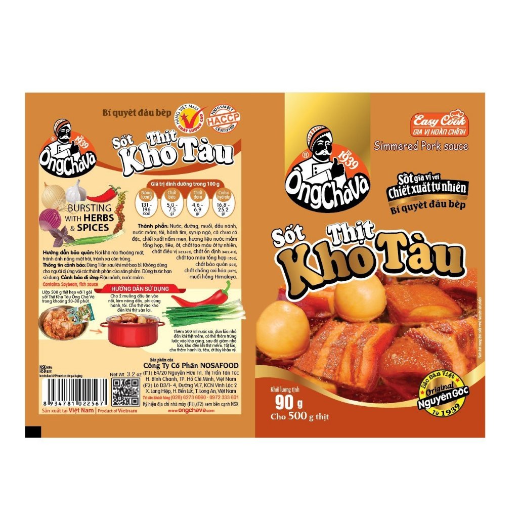 Combo 5 Gói Sốt Thịt Kho Tàu Ông Chà Và 90gr