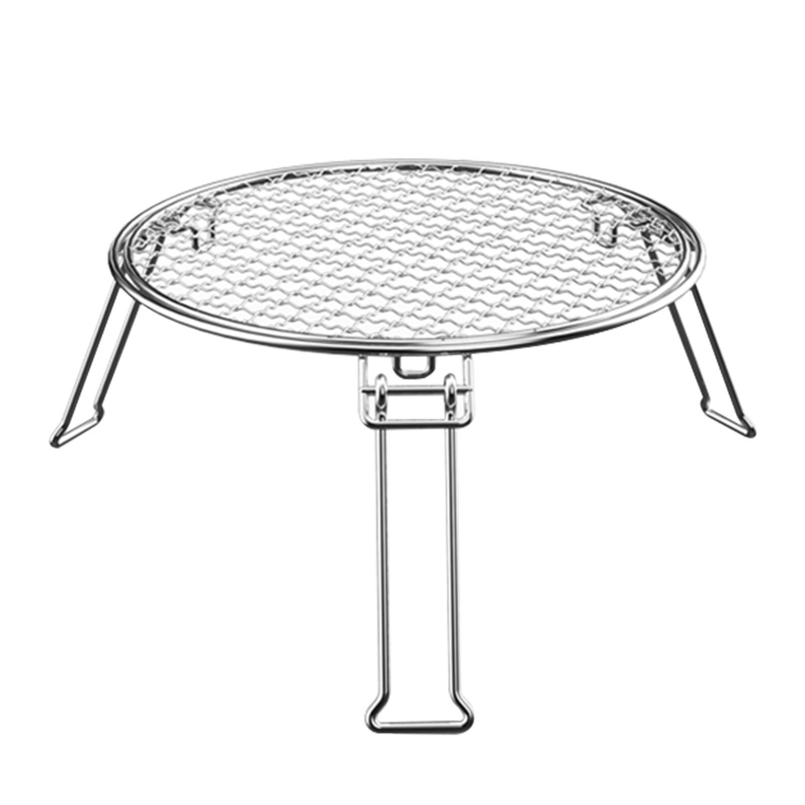 Thiết kế 3 chân Dày dặn có thể gập lại Gấp được Lửa trại Nướng BBQ Grate Di động để cắm trại Nấu ăn ngoài trời Có dã ngoại