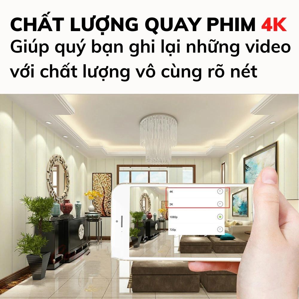 Camera quan sát Wifi V99 Pro quay phim Full HD 4K xem từ xa qua điện thoại