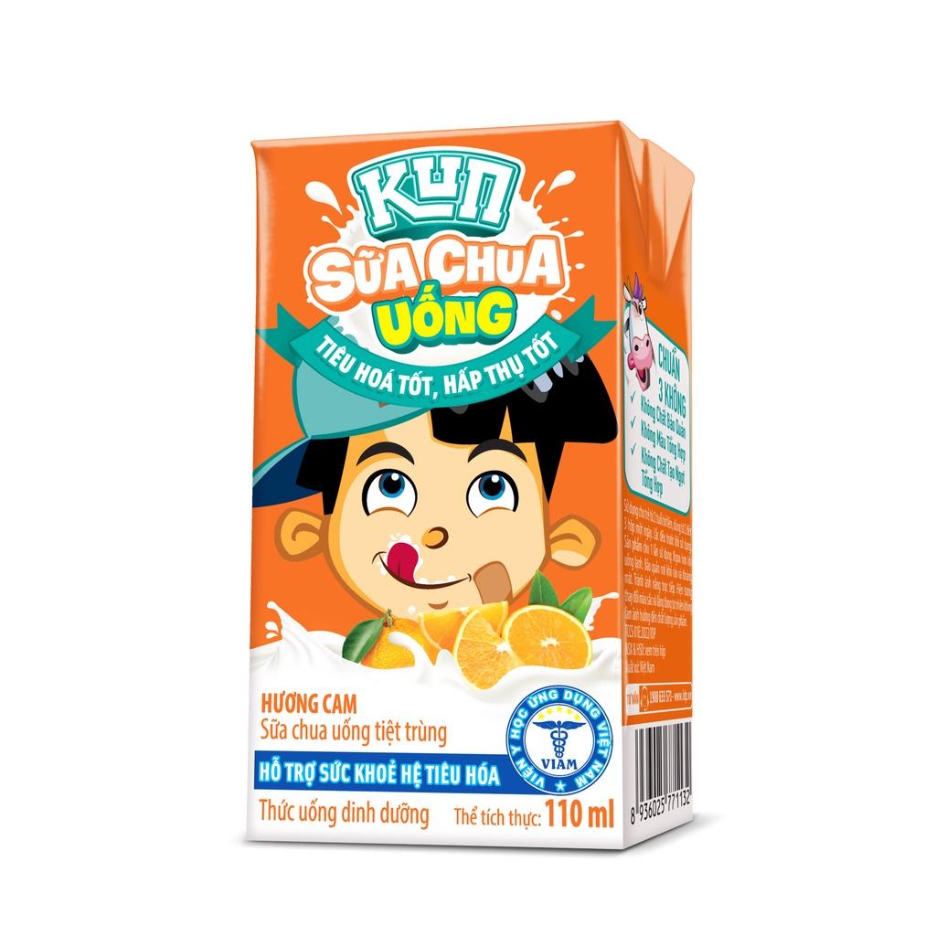 Kun sữa chua uống hương cam thùng 48 hộp x110ml