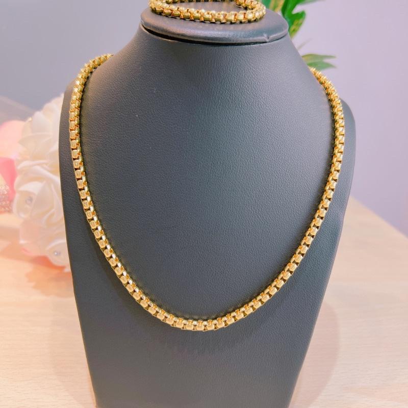 Set bộ Lắc tay và dây chuyền công nam nữ 6ly mạ vàng 18k siêu đẹp