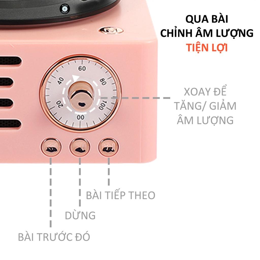 Loa Bluetooth Đĩa Than Xoay OLIVER T15 Loa Bluetooth Loa Kèn Vintage Cổ Điển Đồ Decor Phòng Ngủ Trang Trí Bàn Làm Việc Cao Cấp