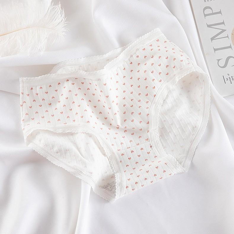 Quần Lót Cotton Tăm Co Dãn 4 Chiều Tim Hồng