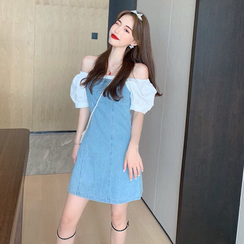 Đầm Denim Jeans nữ tình phong cách Hàn Quốc