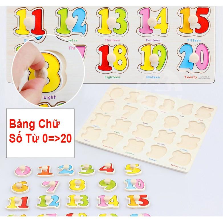 Đồ Chơi Giáo Dục Dụng Cụ Bảng Gỗ Chữ Số Từ 0=&gt;20