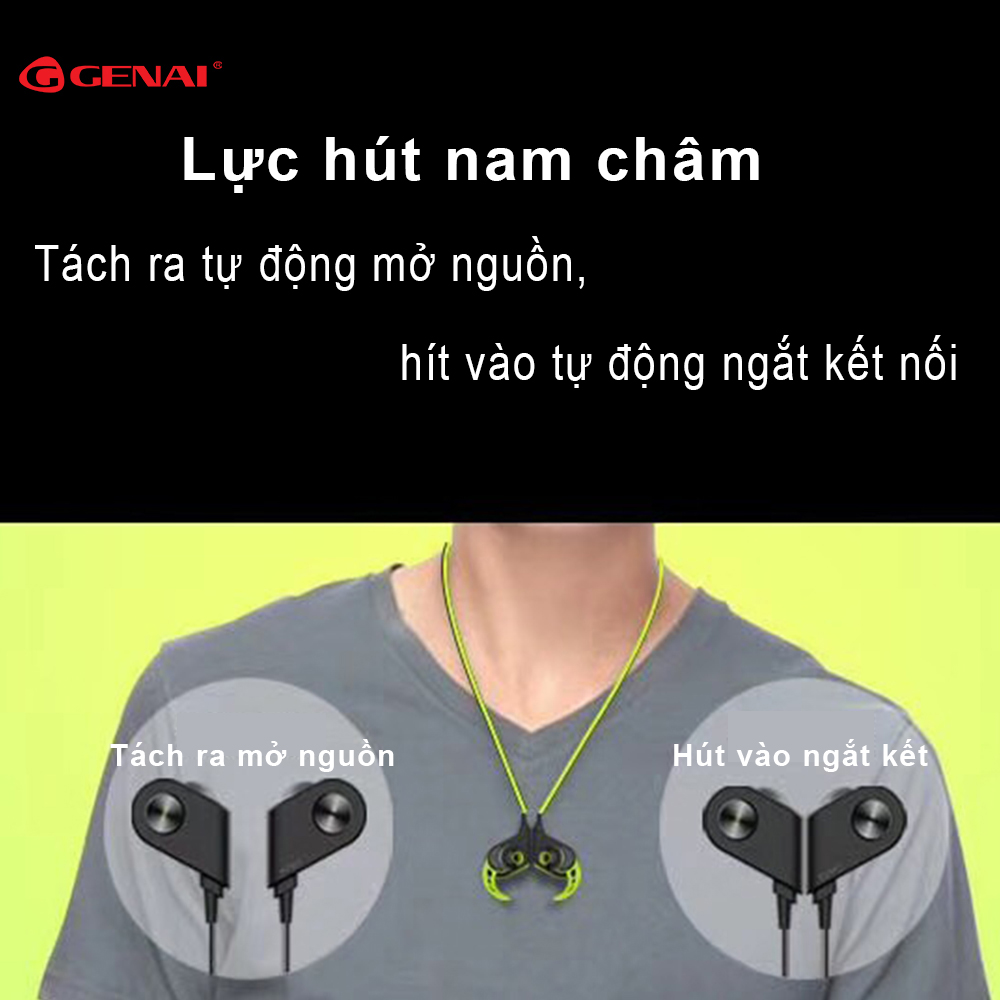 Tai Nghe Bluetooth Vòng Cổ Thể Thao Genai Sport 9 - Hàng Chính Hãng