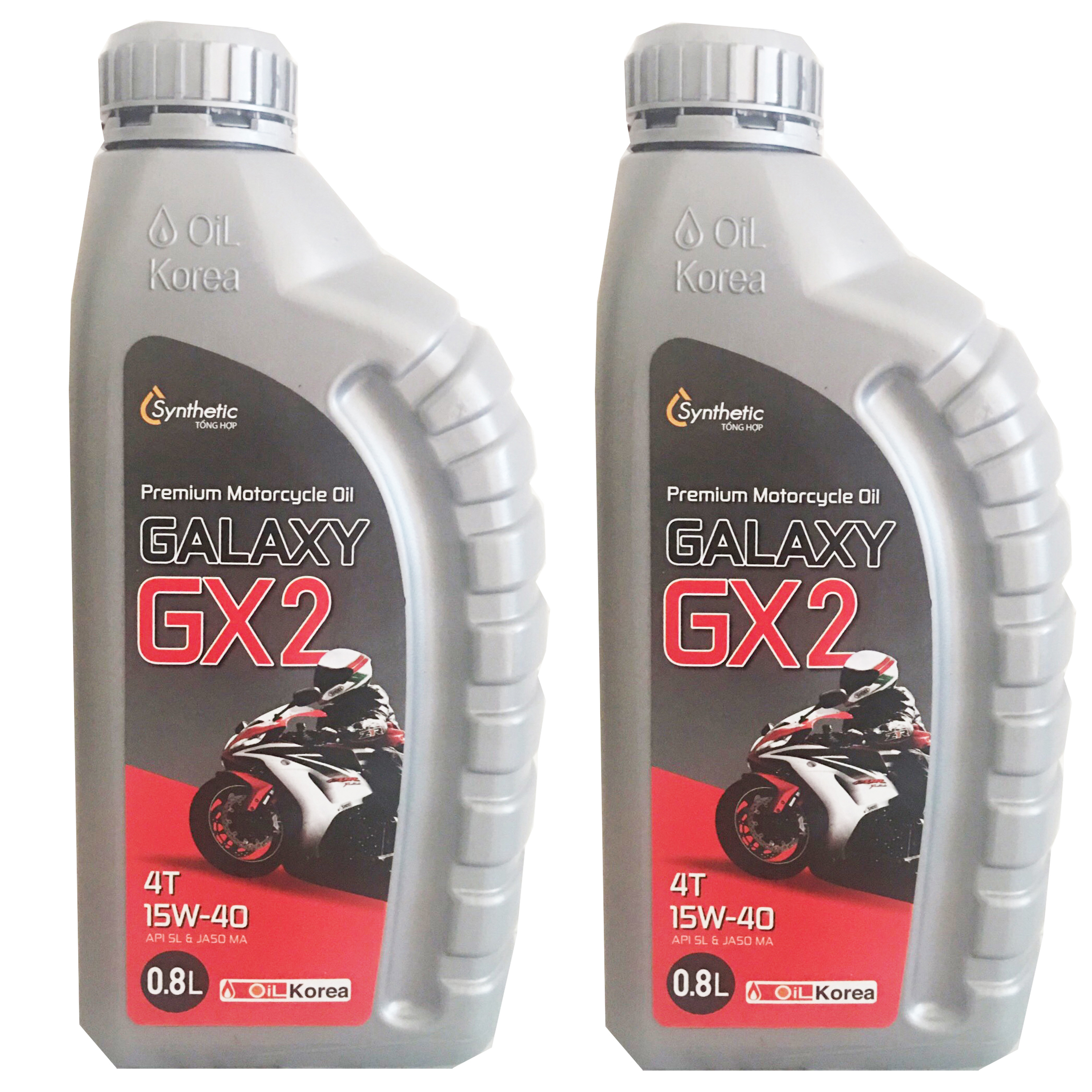 Nhớt xe số Galaxy GX2 Hàn Quốc cao cấp (15ww40) - 2 chai - 800ml - Hàng chính hãng