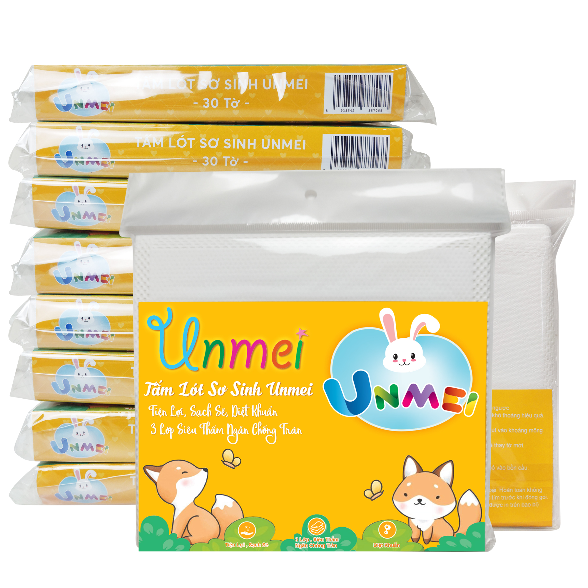 Combo 10 Bịch Miếng Lót Sơ Sinh Unmei NewBorn (30 miếng/Bịch)