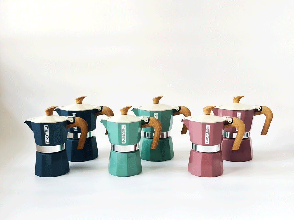 Ấm pha cà phê PEDRINI MyMoka Color - Aluminium - 2 cup /3 cup