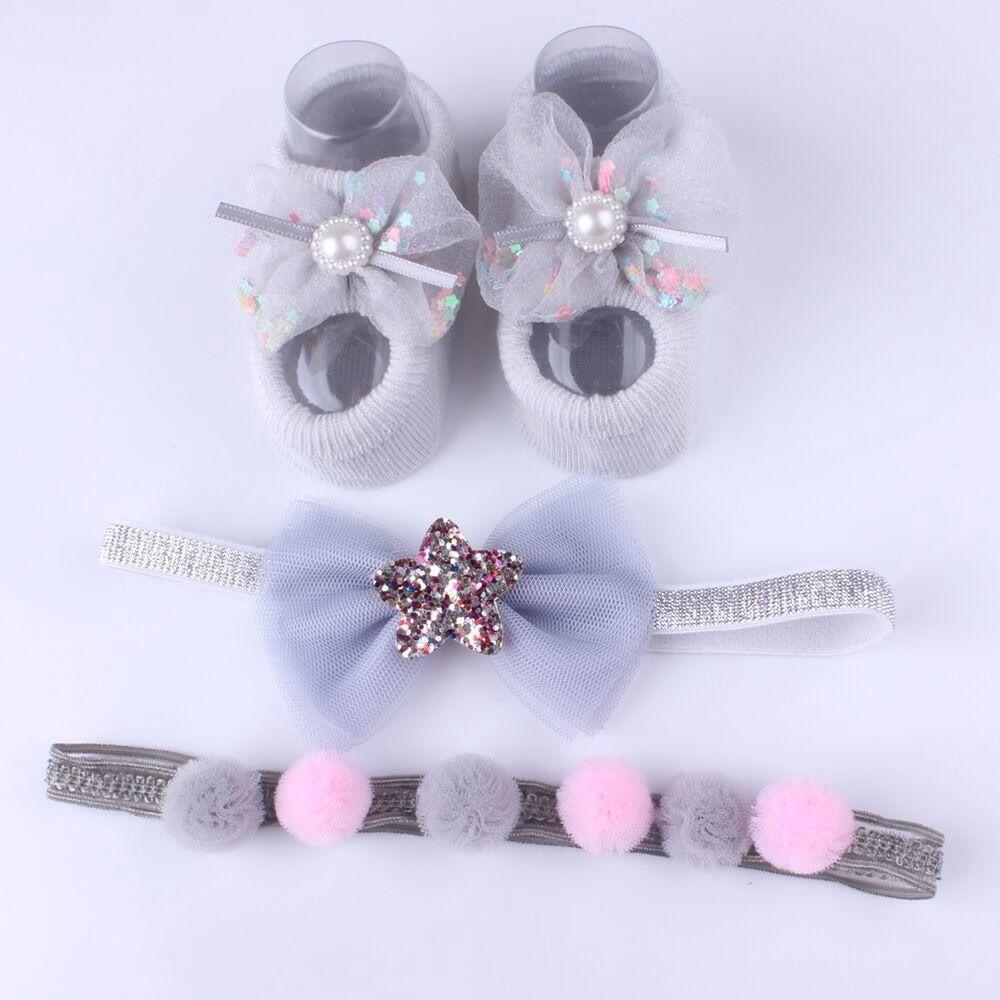 Set Giầy Tất Băng Đô Siêu Xinh Cho Bé