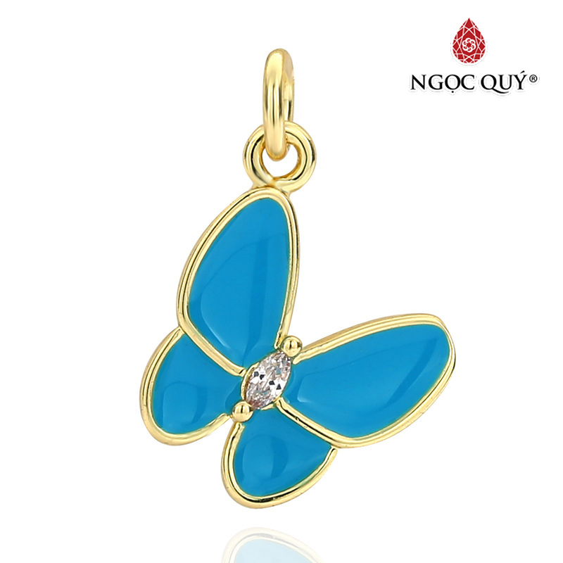 Charm treo hợp kim hình con bướm đính đá - Ngọc Quý Gemstones