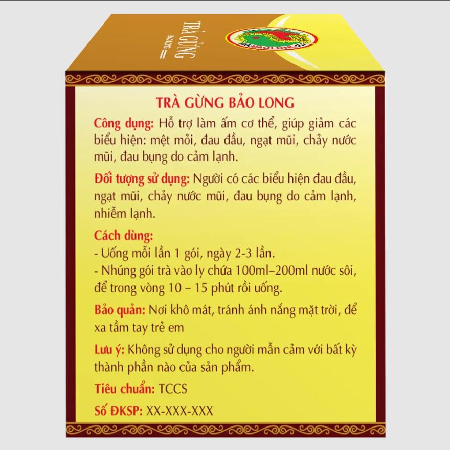 Trà Gừng Thực Phẩm Bảo Vệ Tăng Cường Sức Khỏe - Bảo Long - Hàng Chính Hãng