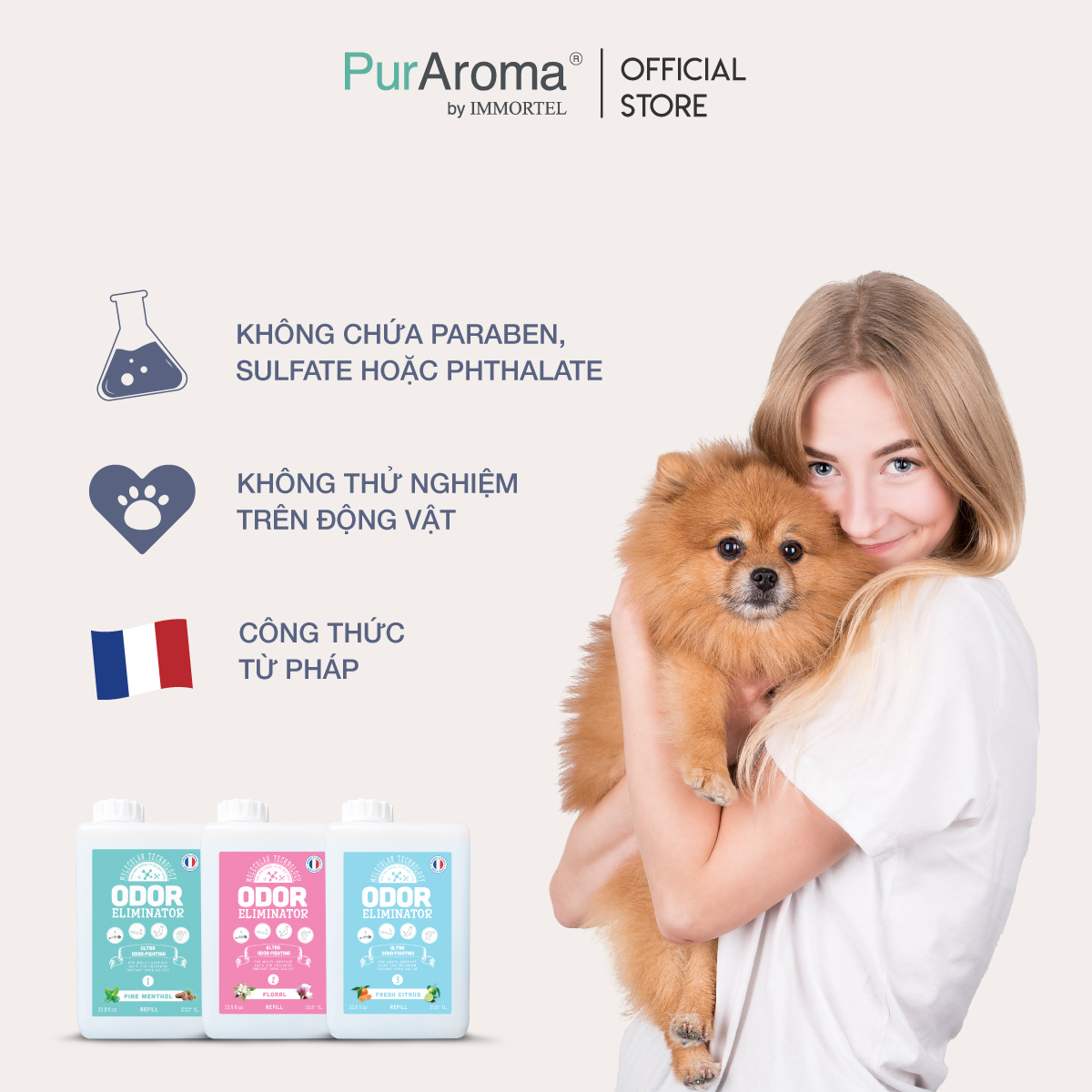 Chai Xịt Khử Mùi Đa Năng ODOR Eliminator 300 mL - Chính Hãng Pháp