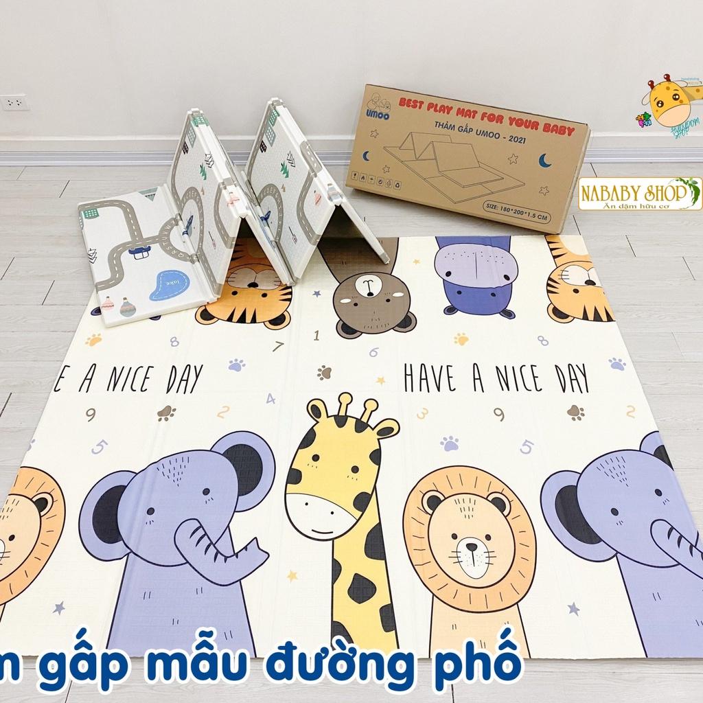 Thảm xốp gấp gọn Umoo mẫu mới - (size 1m8x2m, độ dày 1.5 cm)