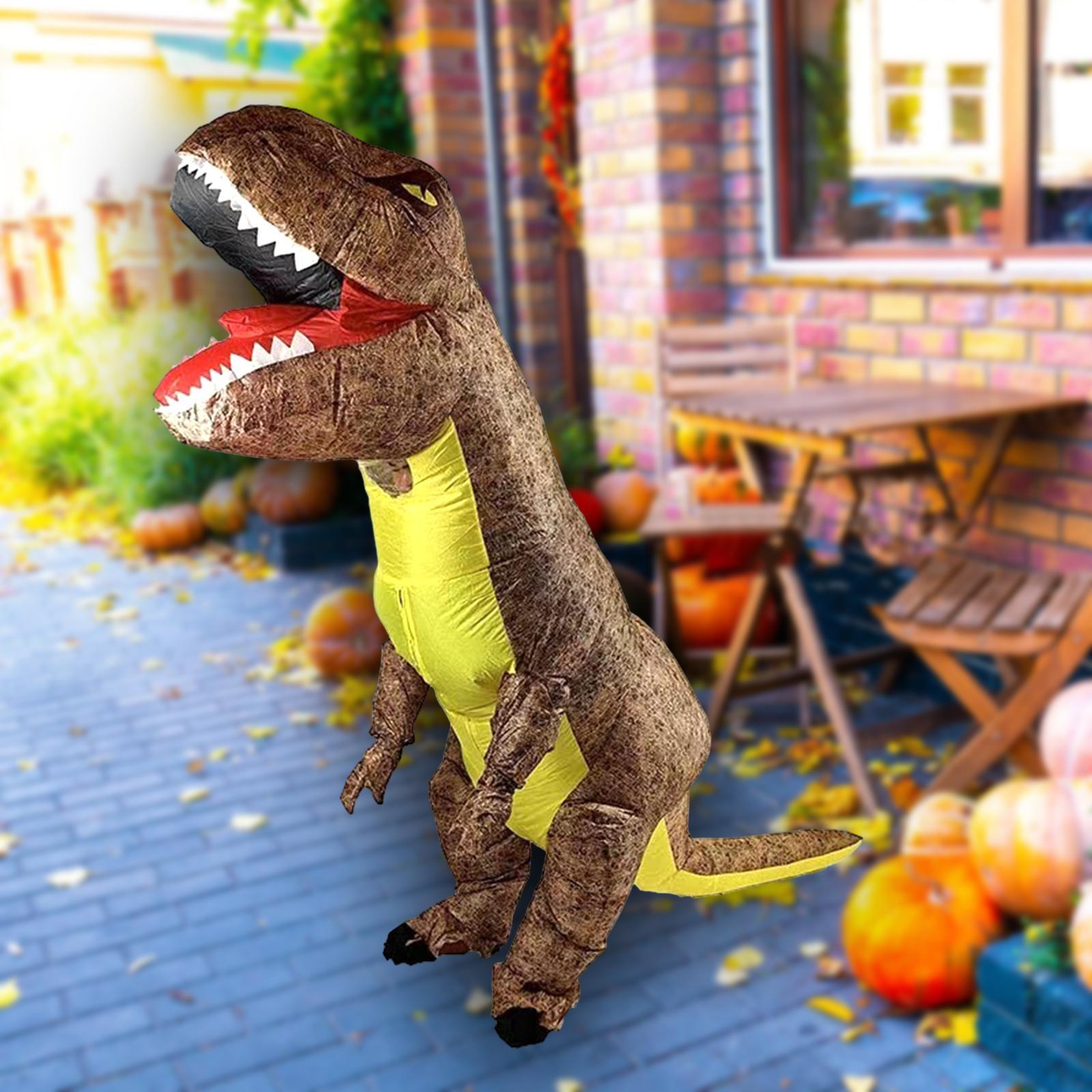 Inflatable Dinosaur Costume Suit Outfit for Mardi Gras Carnival Pretend Play