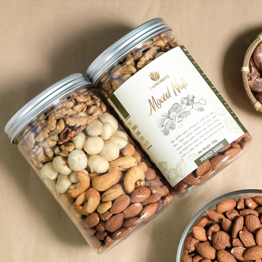 Hạt mix 4 hạt Cashew Hũ 500gr - TANU NUTS