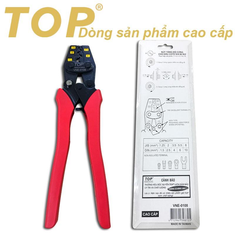 Kìm bấm đầu cote nhanh trợ lực số 08 TOP (1.5 - 10mm2) TOP - VNE-0108 ( kìm bấm cos)