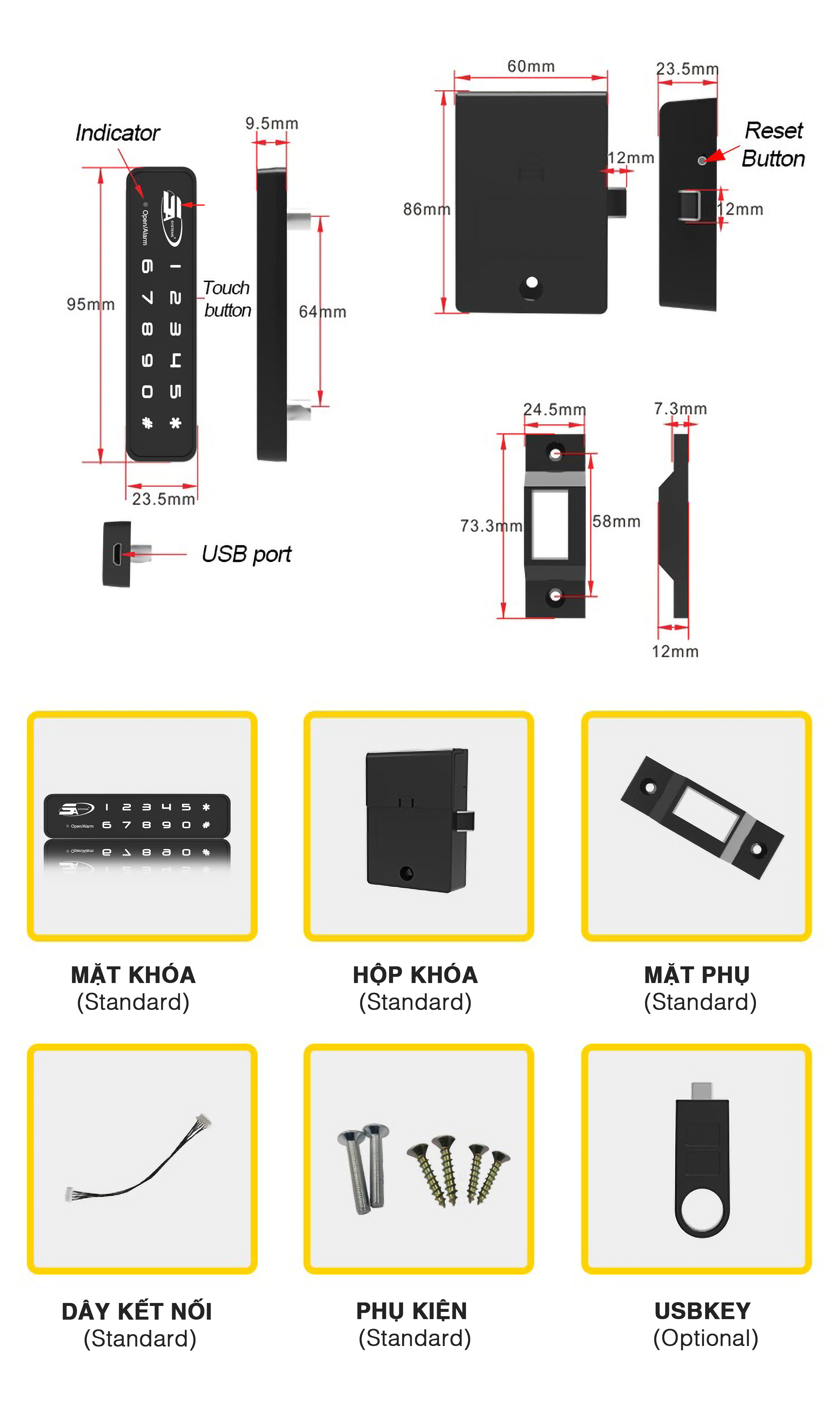 KHOÁ MẬT MÃ TỦ ĐỒ NGĂN KÉO 5A F001