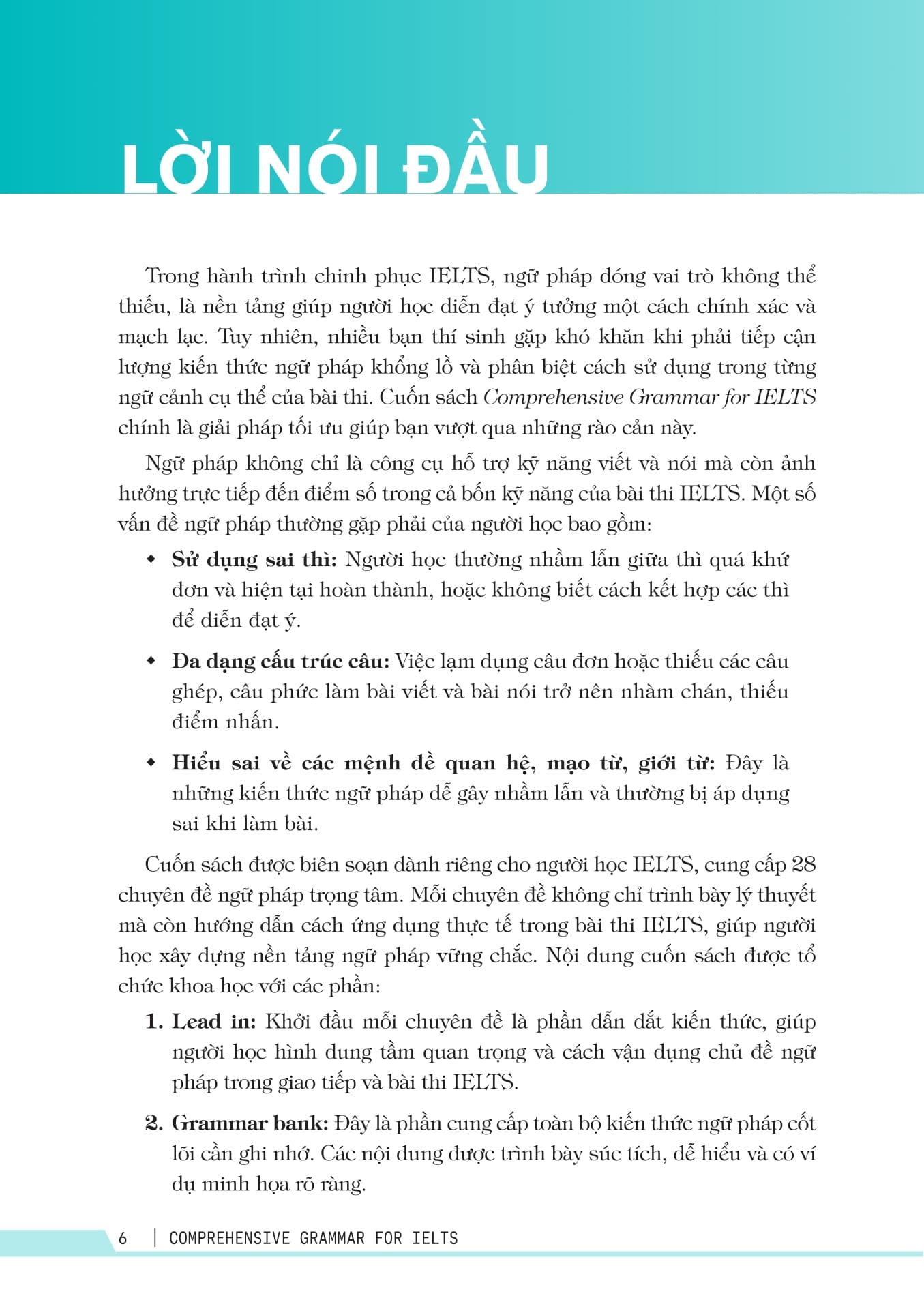 Sách - Comprehensive Grammar For IELTS - Ngữ Pháp Toàn Diện Luyện Thi IELTS - ảnh 7