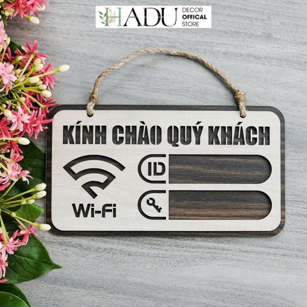 Bảng gỗ treo trang trí ghi wifi pass - Mẫu TW02 - HaduDecor