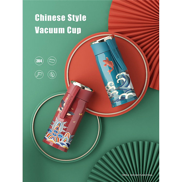 Bình Nước Mini Dễ Thương Phong Cách Trung Quốc Cốc Vại Bằng Thép Không Gỉ 310Ml Cốc Cà Phê Sữa Số Lượng Lớn Bình Nước Cốc Trà Du Lịch
