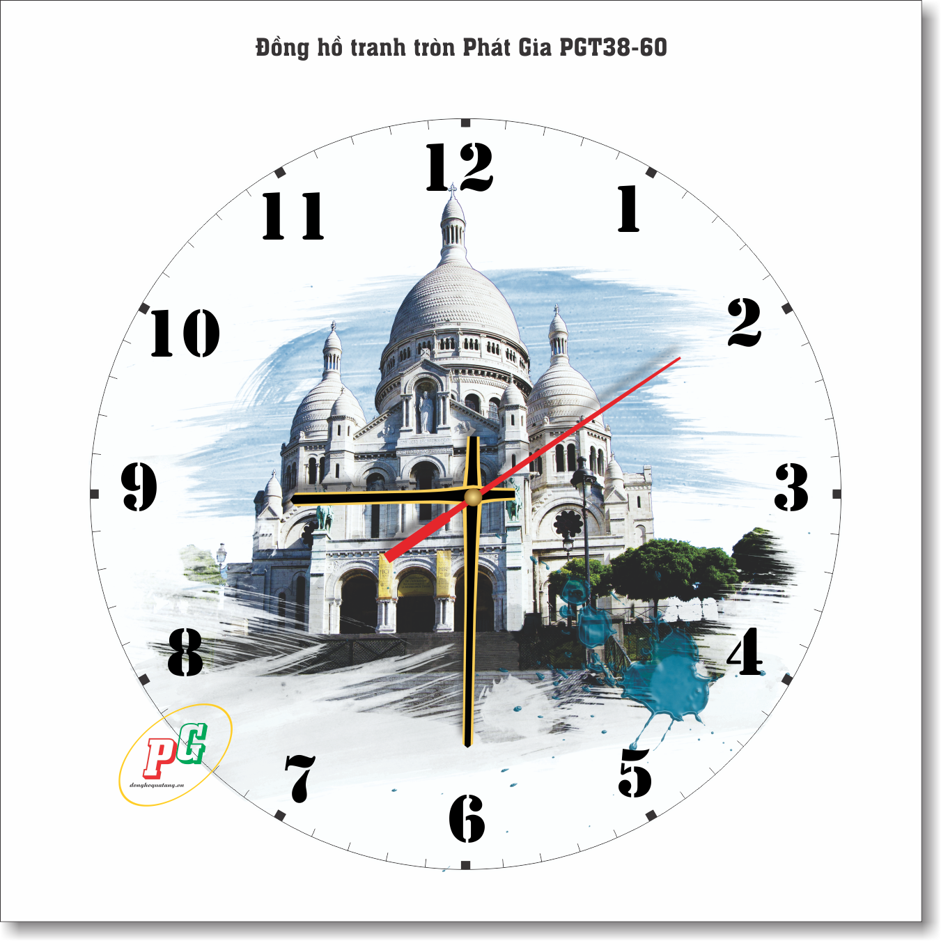 Đồng hồ treo tường, đồng hồ tranh treo tường Vintage, đồng hồ dạng tròn, đồng hồ độc lạ, đồng hồ treo phòng khách, phòng ngủ, nhà bếp, đồng hồ tranh quà tặng Phát Gia PGT38-60