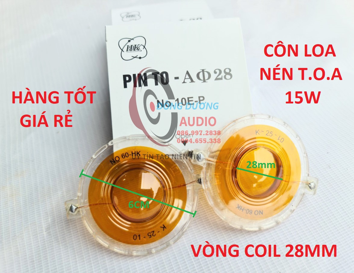 COIL LOA PHÓNG THANH TOA 15W - KÍCH THƯỚC 28MM - CÔN LOA TOA - CÔN NÉN TOA