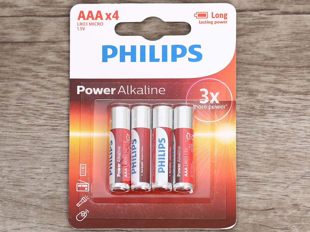 Pin AAA Philips vỉ 4 viên