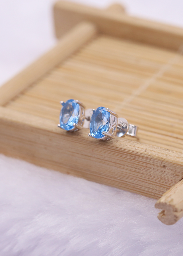 Bộ Trang Sức Nữ Bạc Đính Đá Topaz Xanh Thiên Nhiên Cao Cấp - BDM2311 - Bảo Ngọc Jewelry