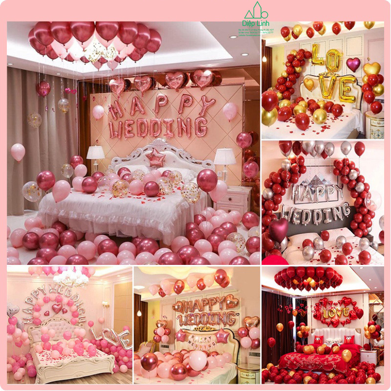 Set Bóng Trang Trí Phòng Cưới, Bóng Bay Trang Trí Phòng Cưới