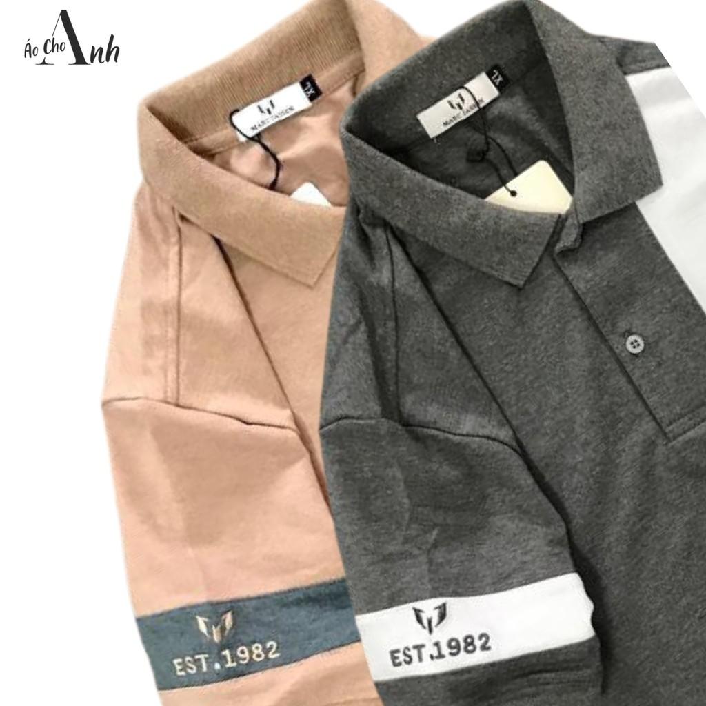 Áo thun nam tay ngắn cổ bẻ cao cấp phối màu trước áo cá tính lịch lãm 4 màu phong cách tươi mới - A049